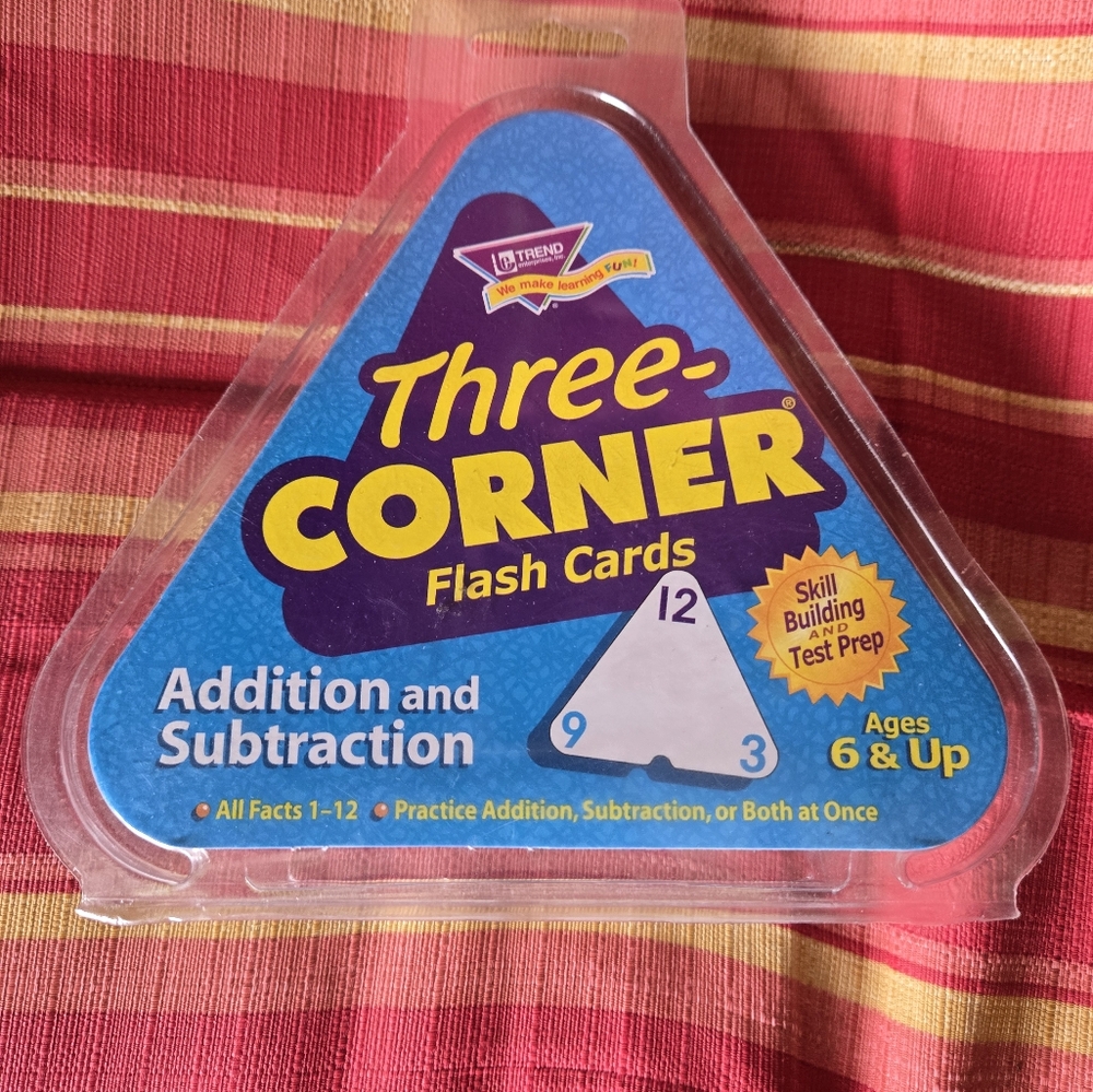 NIP Three-Corner Flash Cards for Math Addition And Subtraction Ages 6 And Up
